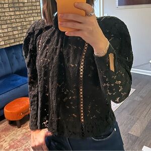 Express Blouse with black eyelet lace